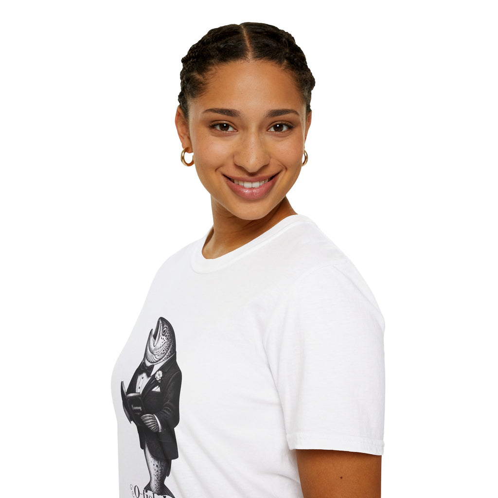 Salmon Gentleman T-Shirt — Dapper Fish Graphic Tee