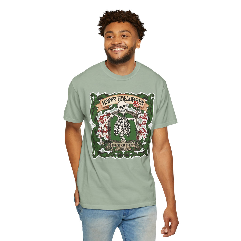 Happy Halloween Skeleton T-Shirt — Vintage Trick or Treat Graphic Tee