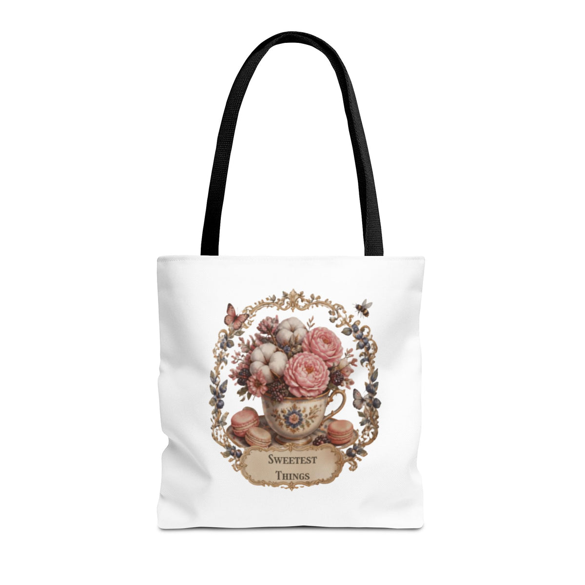Vintage Floral Bouquet Tote — "Sweetest Things" Canvas Bag