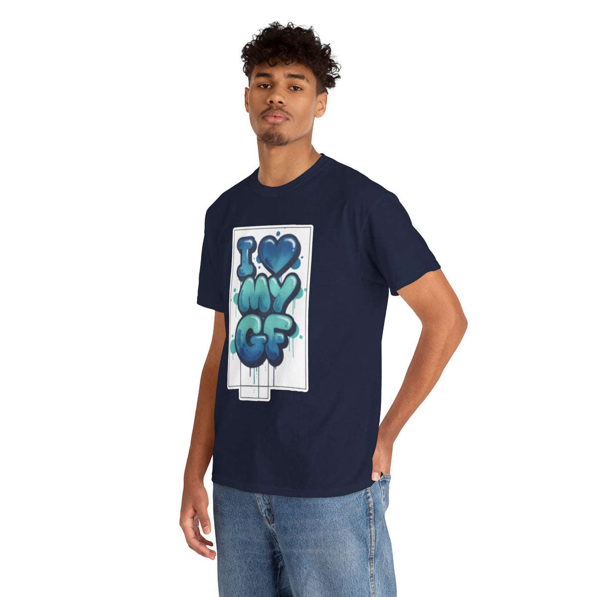 I LOVE My GF T-Shirt — Cute Blue Graffiti Love Tee for Girlfriend Gifts