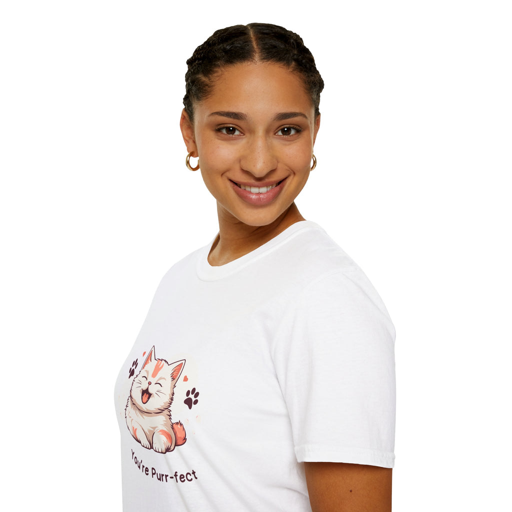 Cat T-Shirt — Cute 'You're Purr-fect' Kitten Graphic Tee