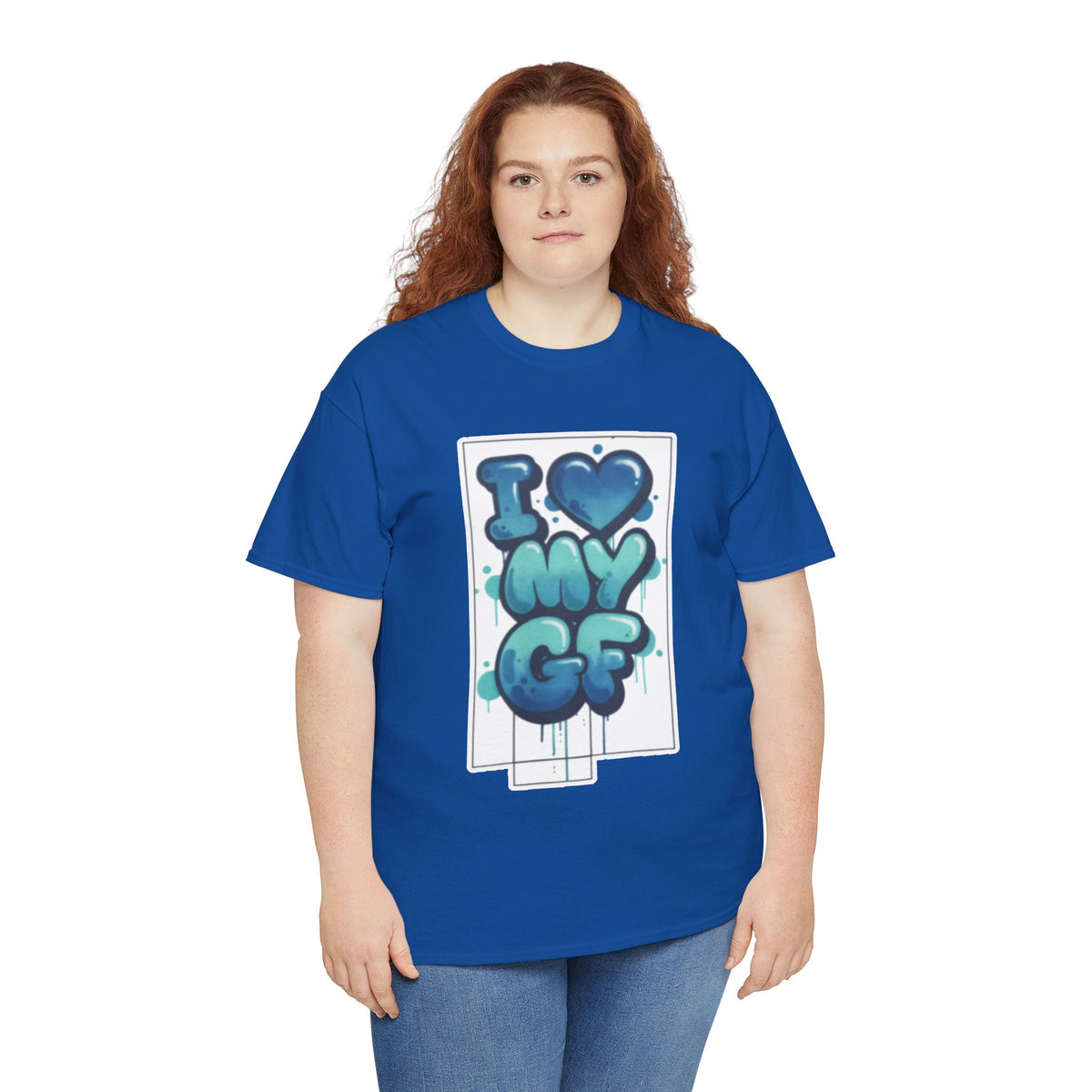I LOVE My GF T-Shirt — Cute Blue Graffiti Love Tee for Girlfriend Gifts