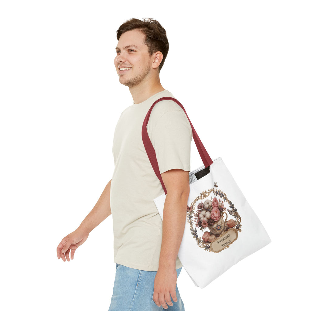 Vintage Floral Bouquet Tote — "Sweetest Things" Canvas Bag