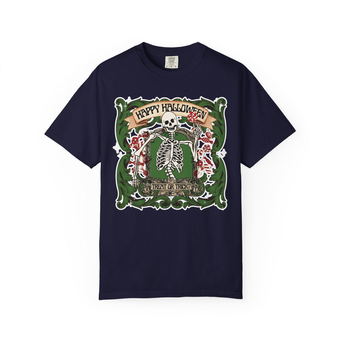 Happy Halloween Skeleton T-Shirt — Vintage Trick or Treat Graphic Tee