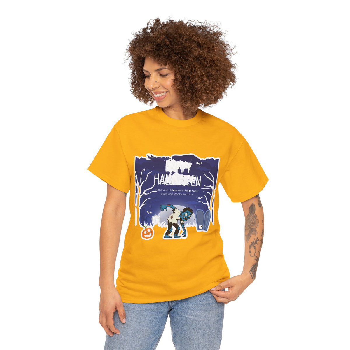 Happy Halloween Cute Witch T-Shirt — Halloween Graphic Tee for Kids & Adults