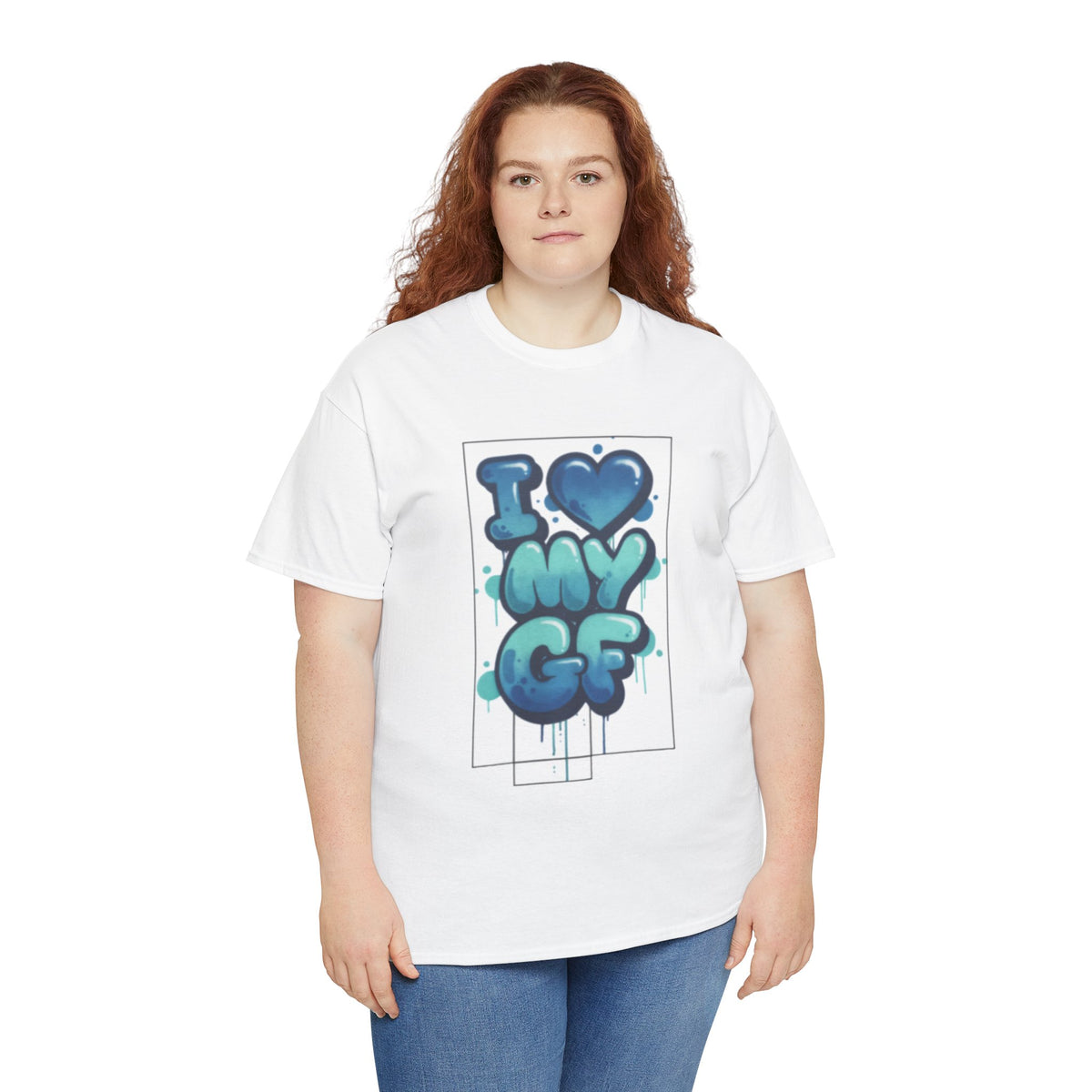 I LOVE My GF T-Shirt — Cute Blue Graffiti Love Tee for Girlfriend Gifts