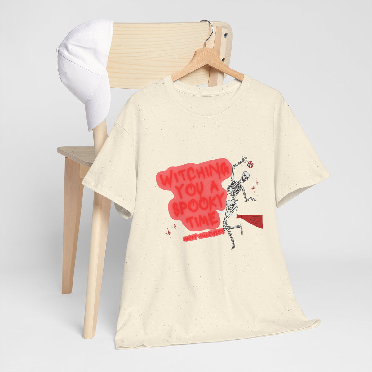 Skeleton 'Witching You a Spooky Time' Halloween T-Shirt