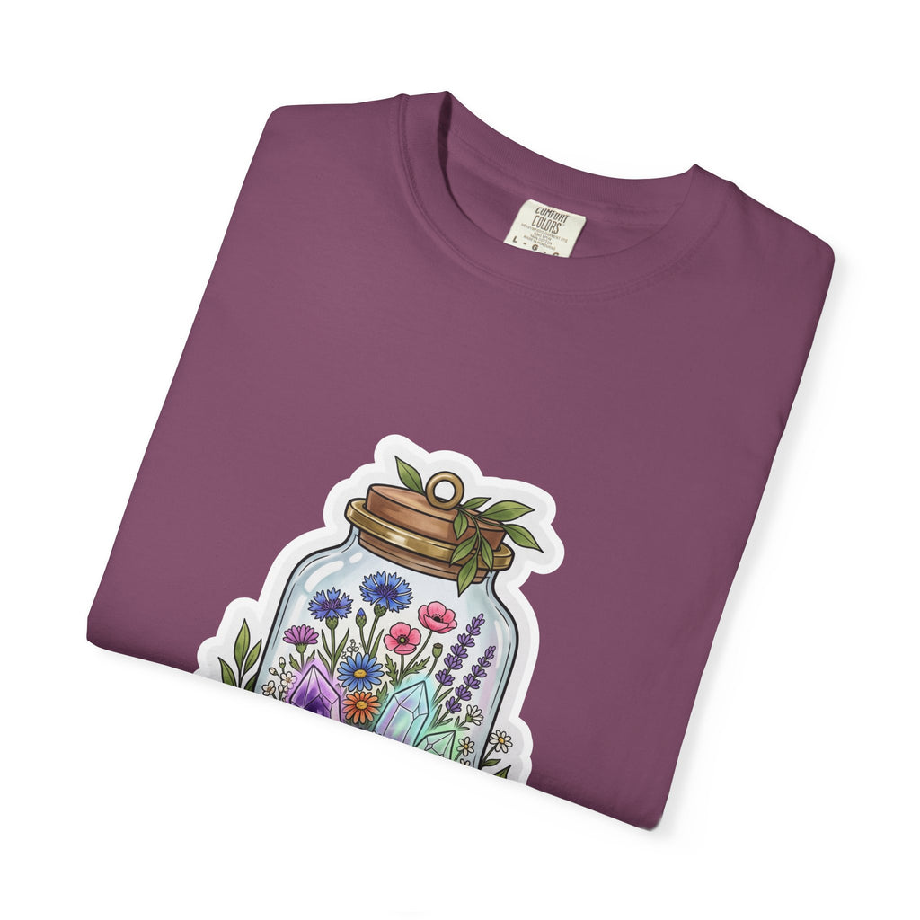 Terrarium Floral T-Shirt — "The Wild Terrarium" Botanical Jar Tee