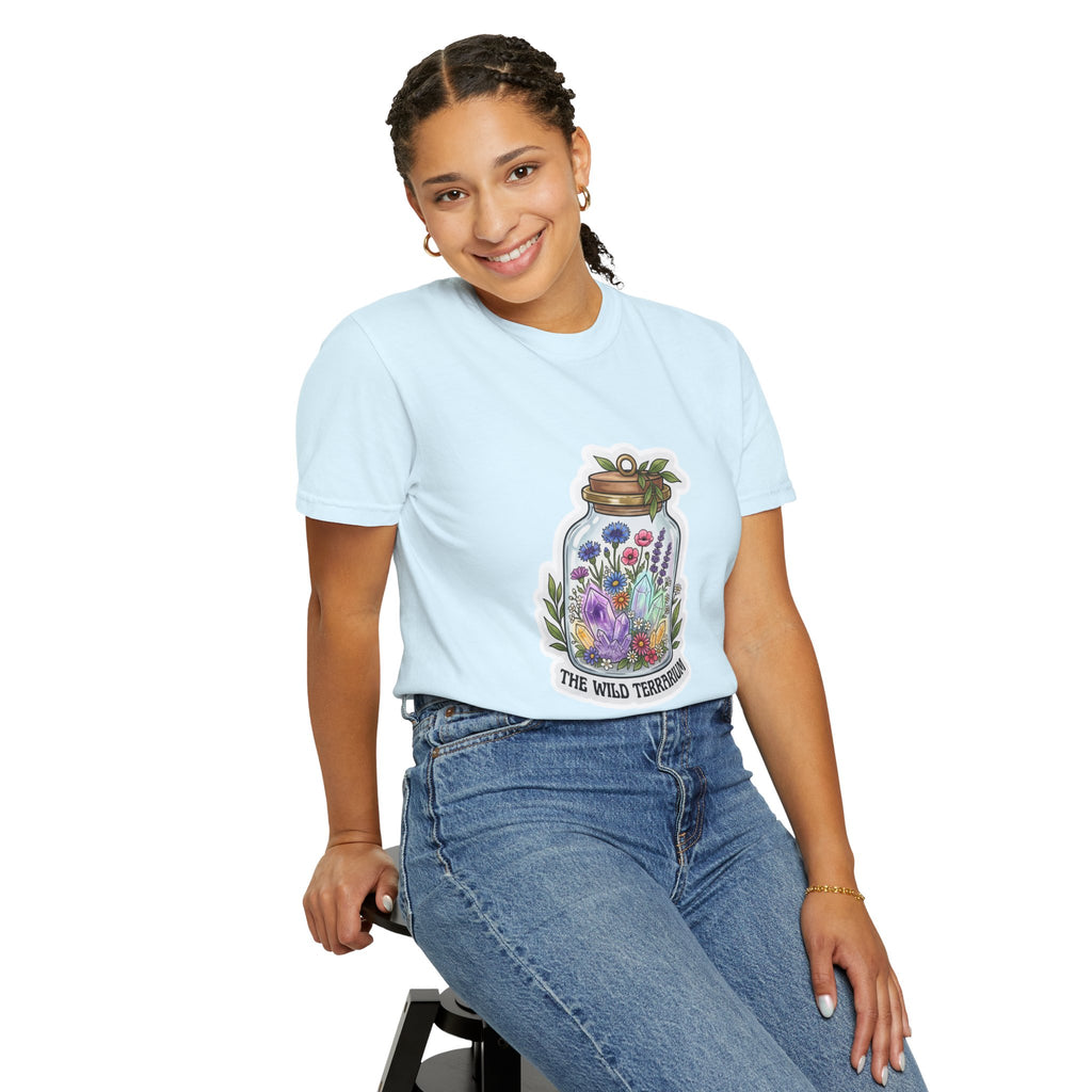 Terrarium Floral T-Shirt — "The Wild Terrarium" Botanical Jar Tee