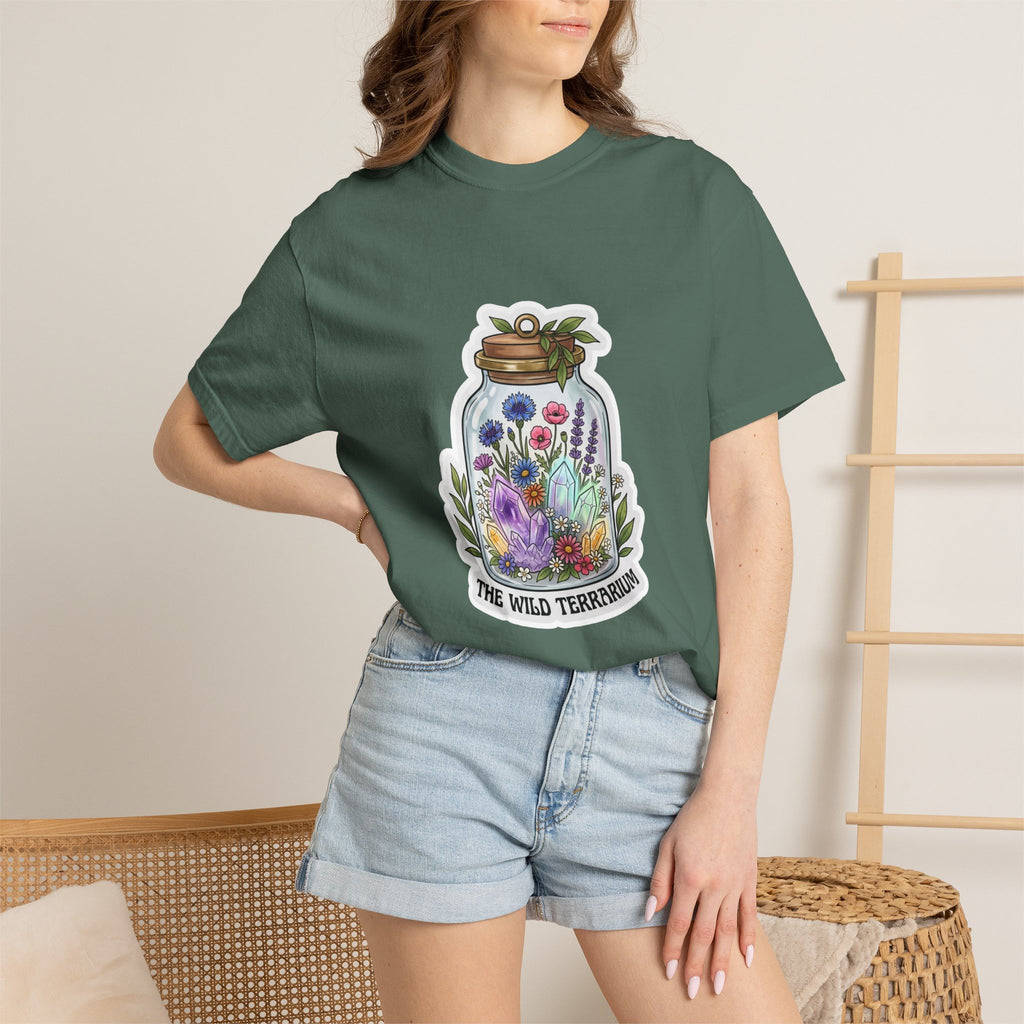 Terrarium Floral T-Shirt — "The Wild Terrarium" Botanical Jar Tee