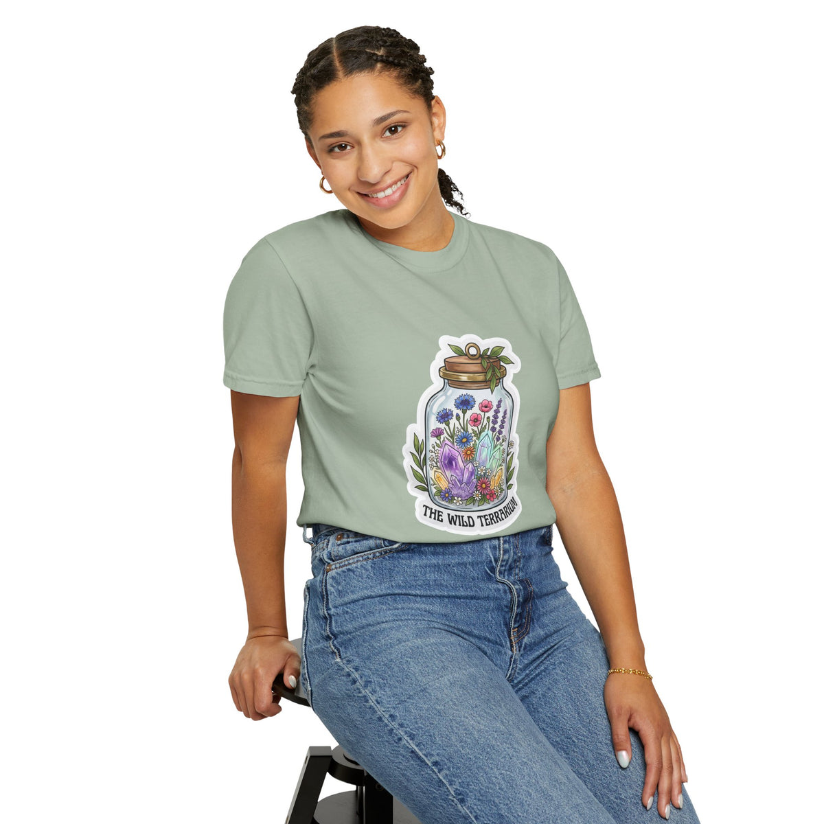 Terrarium Floral T-Shirt — "The Wild Terrarium" Botanical Jar Tee
