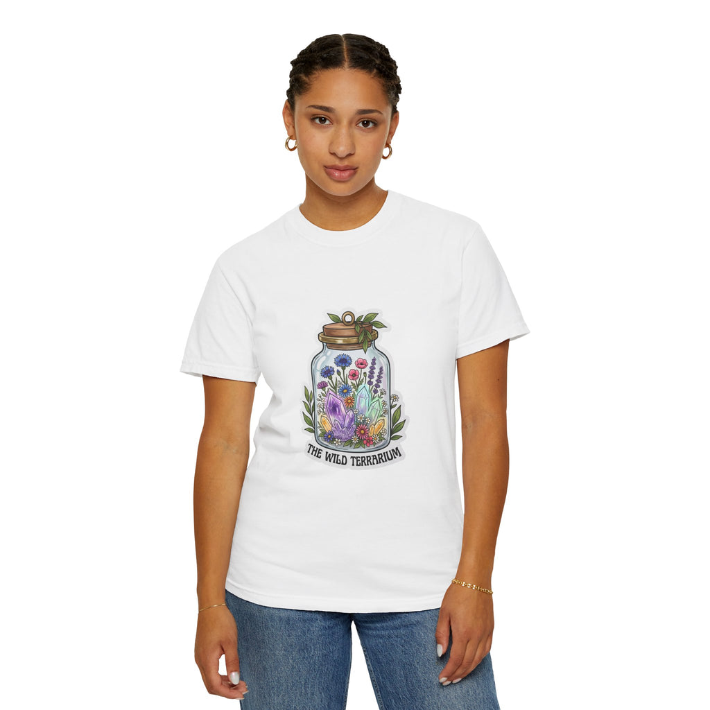 Terrarium Floral T-Shirt — "The Wild Terrarium" Botanical Jar Tee