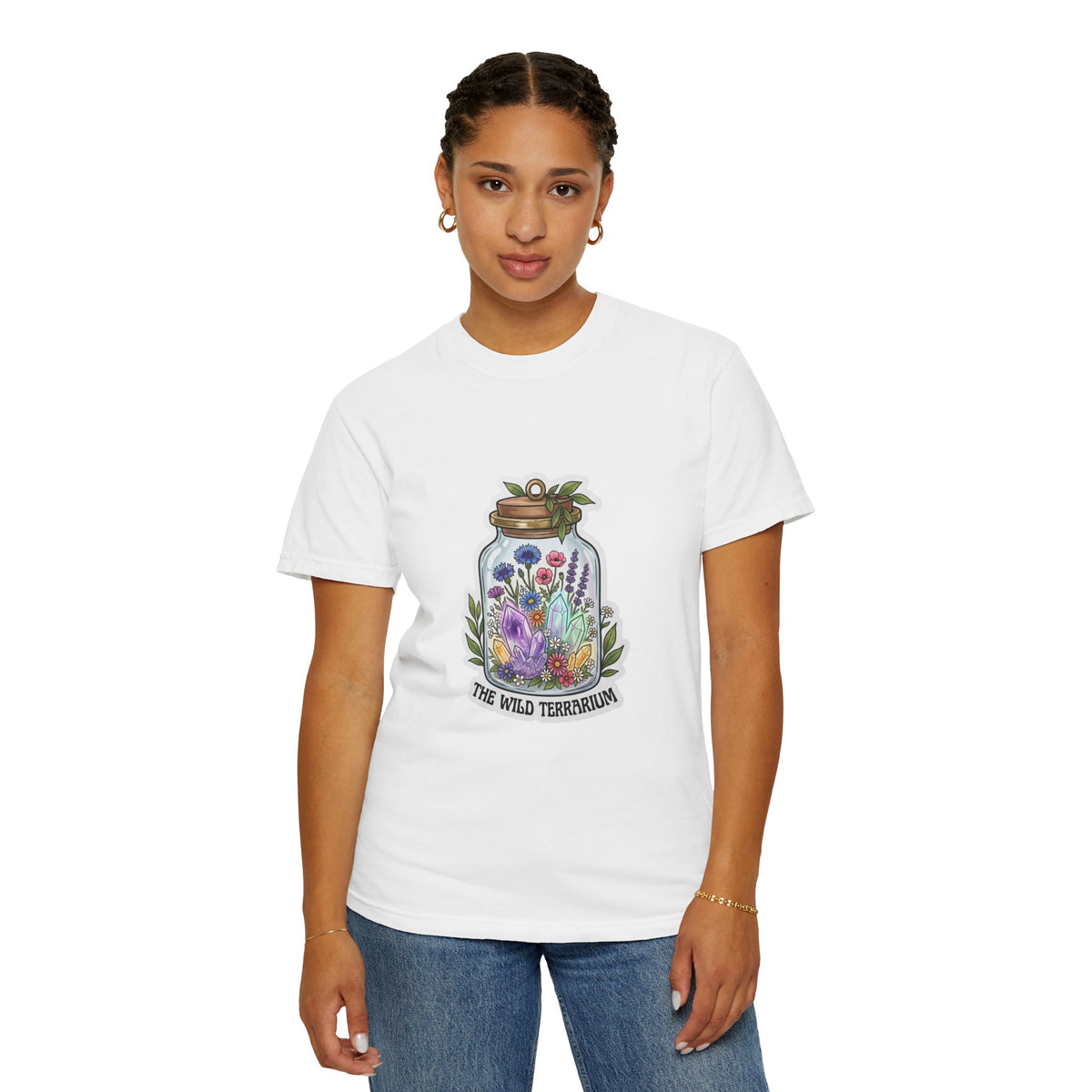 Terrarium Floral T-Shirt — "The Wild Terrarium" Botanical Jar Tee