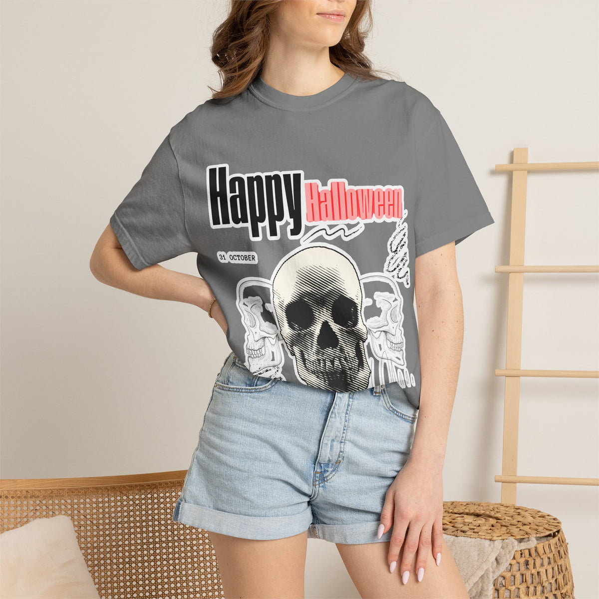 Happy Halloween Skull T-Shirt — Graphic Halloween Tee
