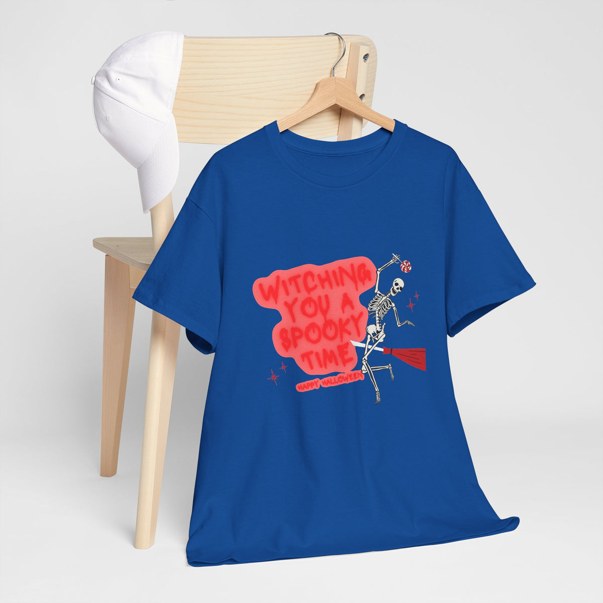 Skeleton 'Witching You a Spooky Time' Halloween T-Shirt