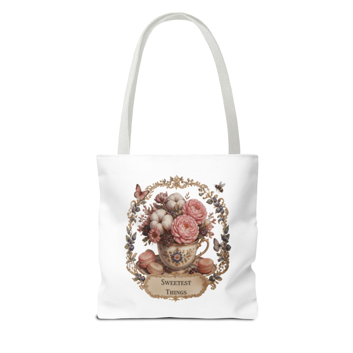 Vintage Floral Bouquet Tote — "Sweetest Things" Canvas Bag