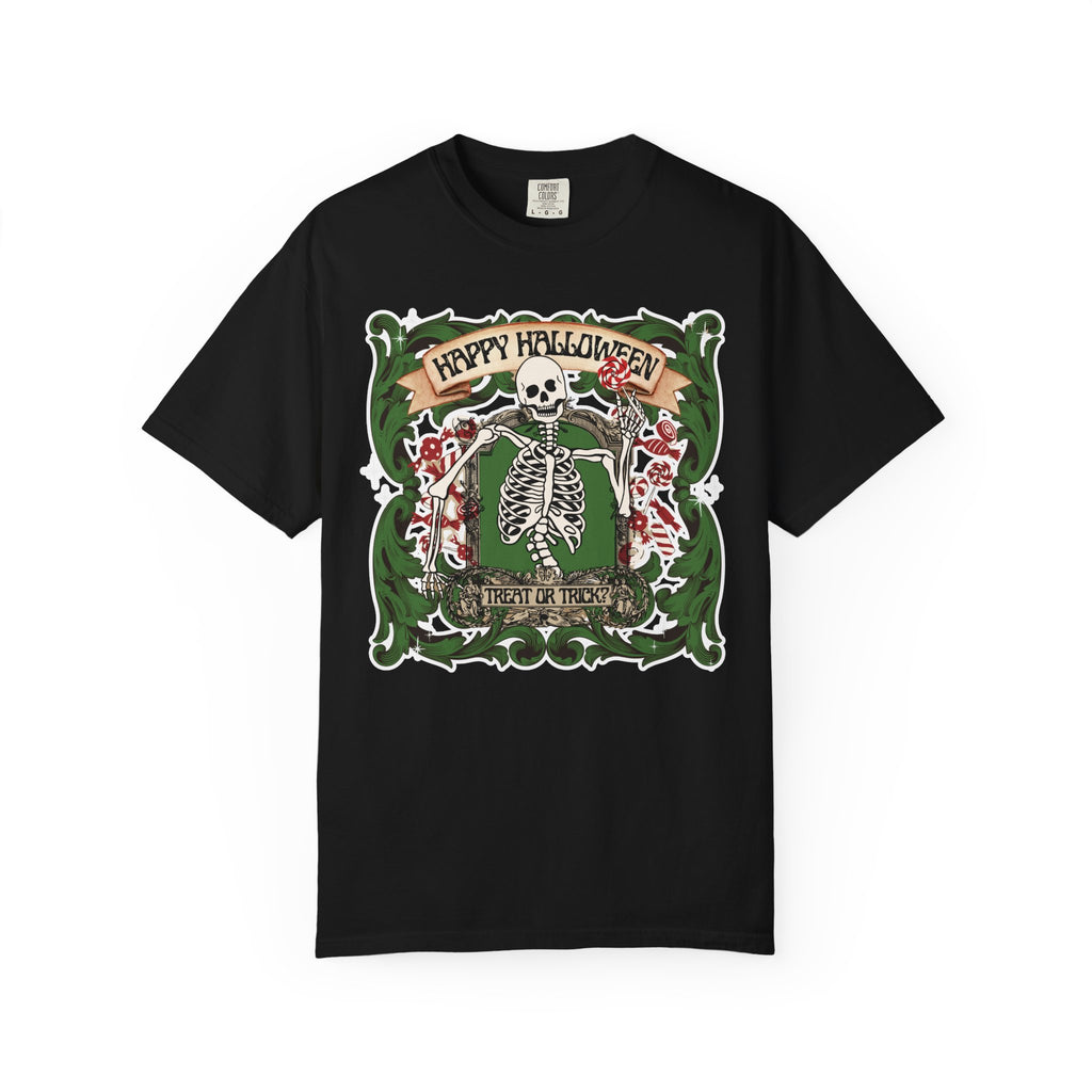 Happy Halloween Skeleton T-Shirt — Vintage Trick or Treat Graphic Tee