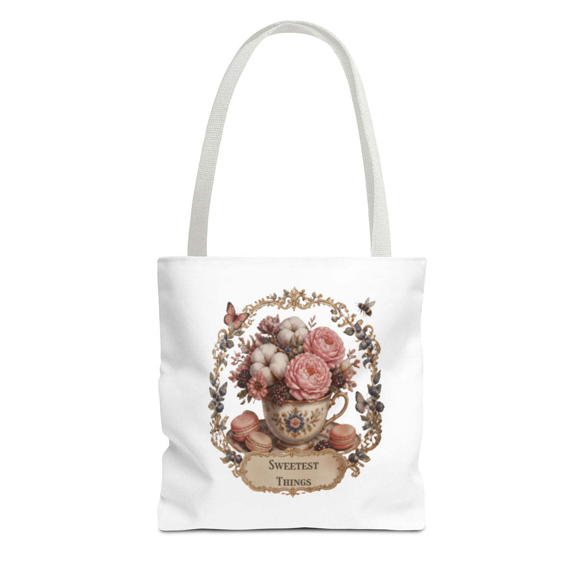 Vintage Floral Bouquet Tote — "Sweetest Things" Canvas Bag