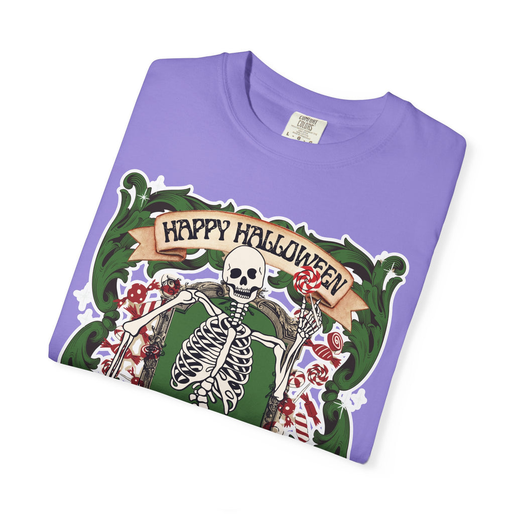Happy Halloween Skeleton T-Shirt — Vintage Trick or Treat Graphic Tee