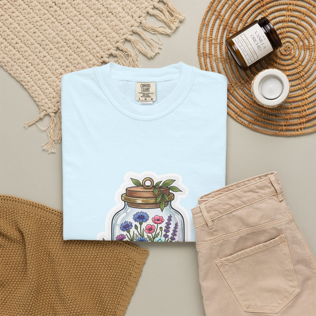 Terrarium Floral T-Shirt — "The Wild Terrarium" Botanical Jar Tee