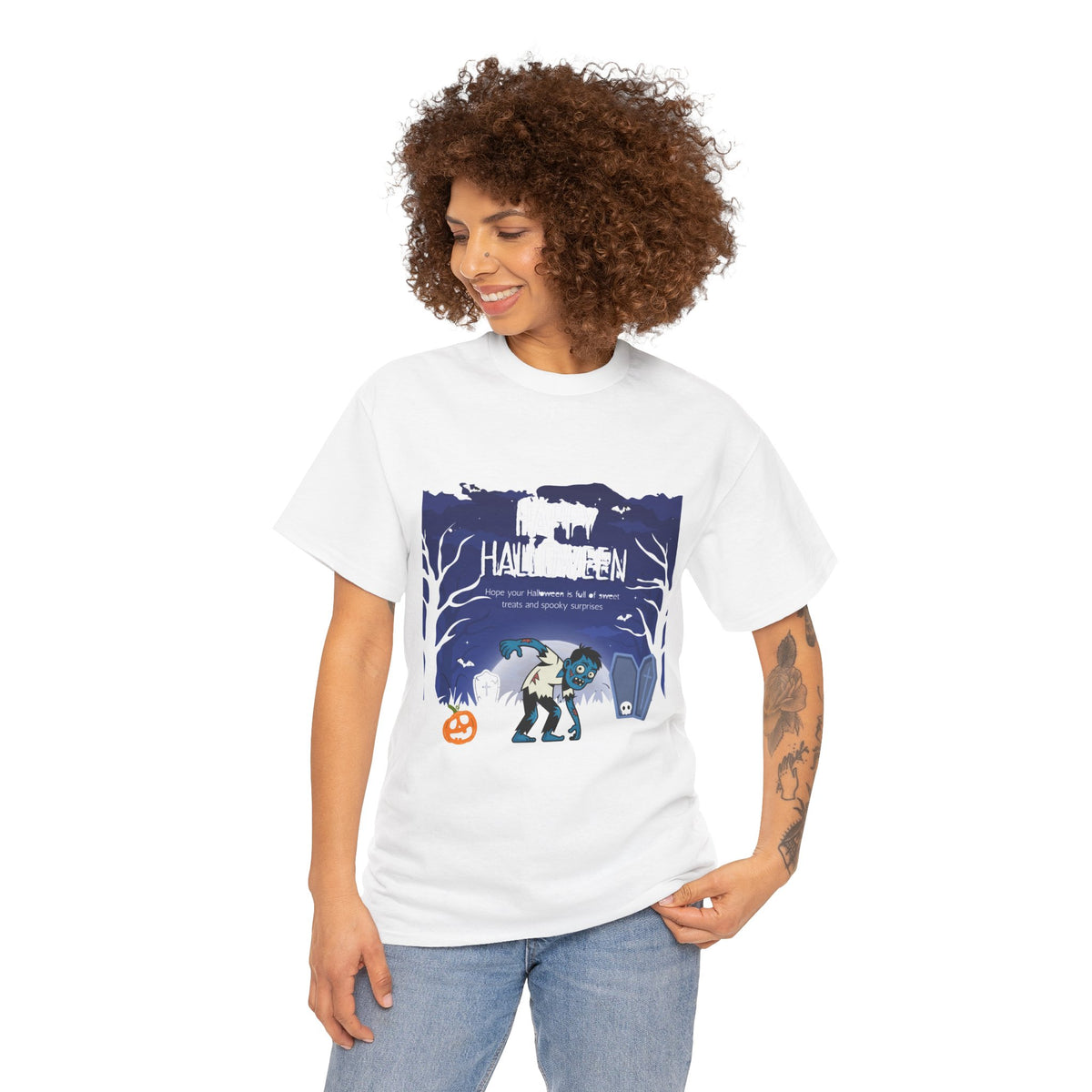 Happy Halloween Cute Witch T-Shirt — Halloween Graphic Tee for Kids & Adults