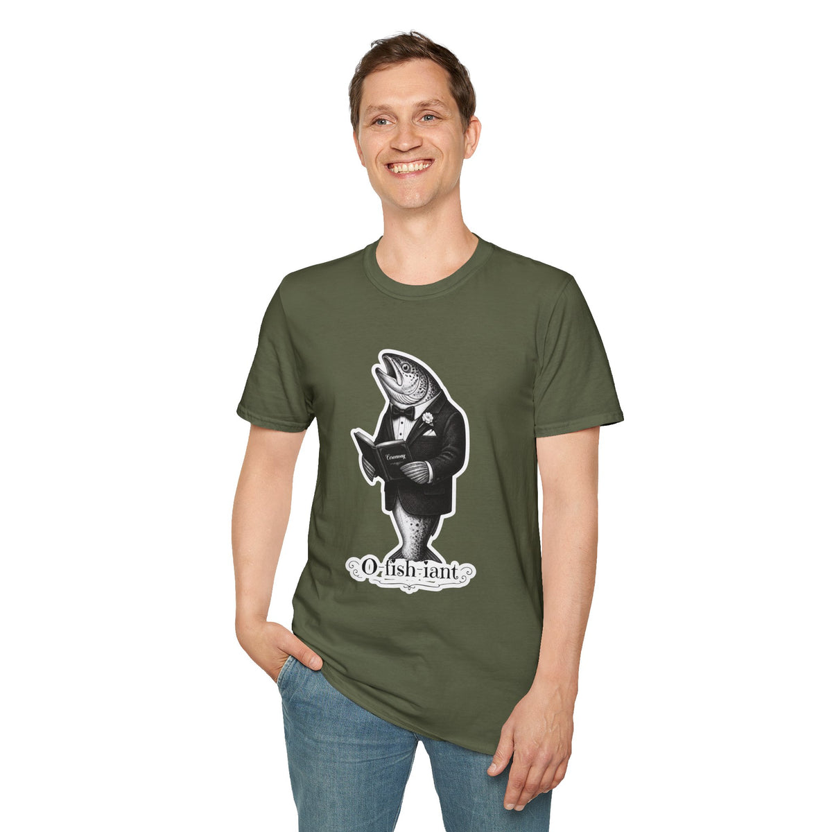 Salmon Gentleman T-Shirt — Dapper Fish Graphic Tee