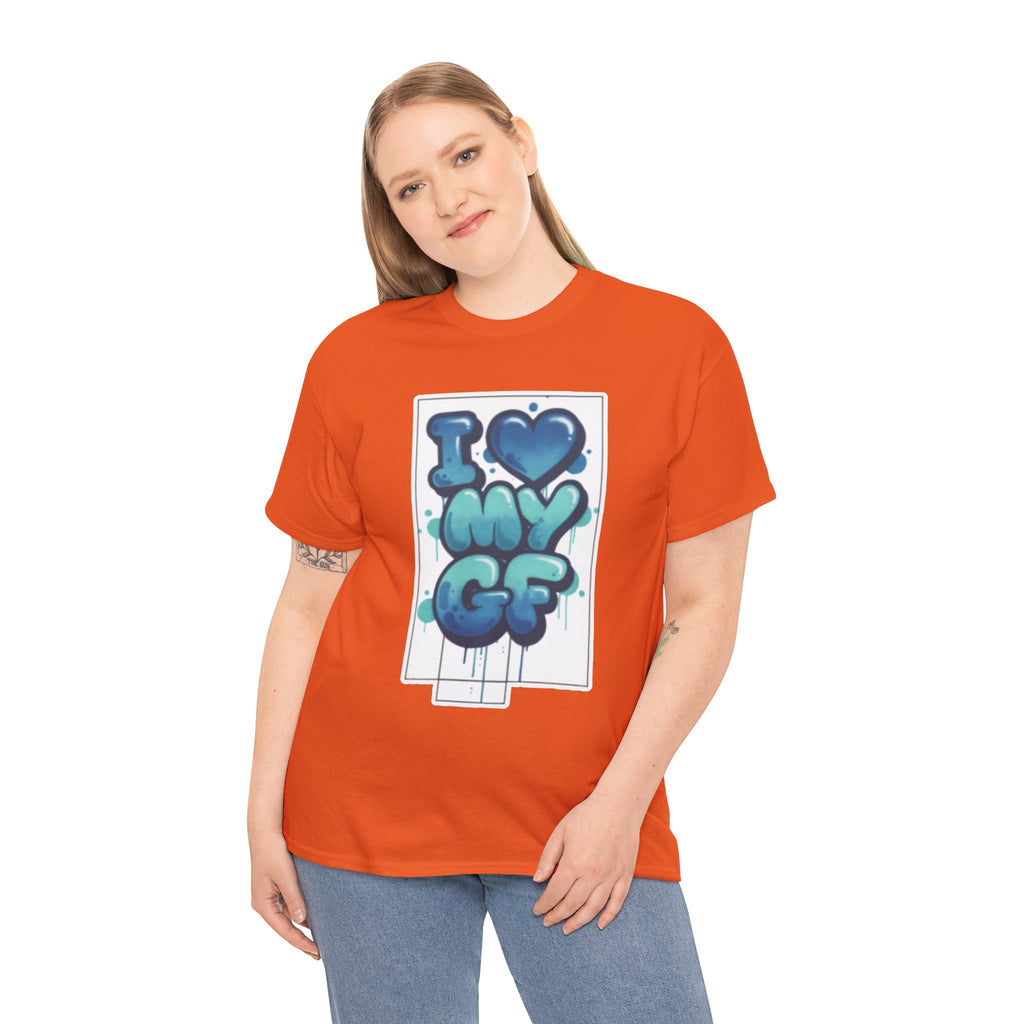 I LOVE My GF T-Shirt — Cute Blue Graffiti Love Tee for Girlfriend Gifts