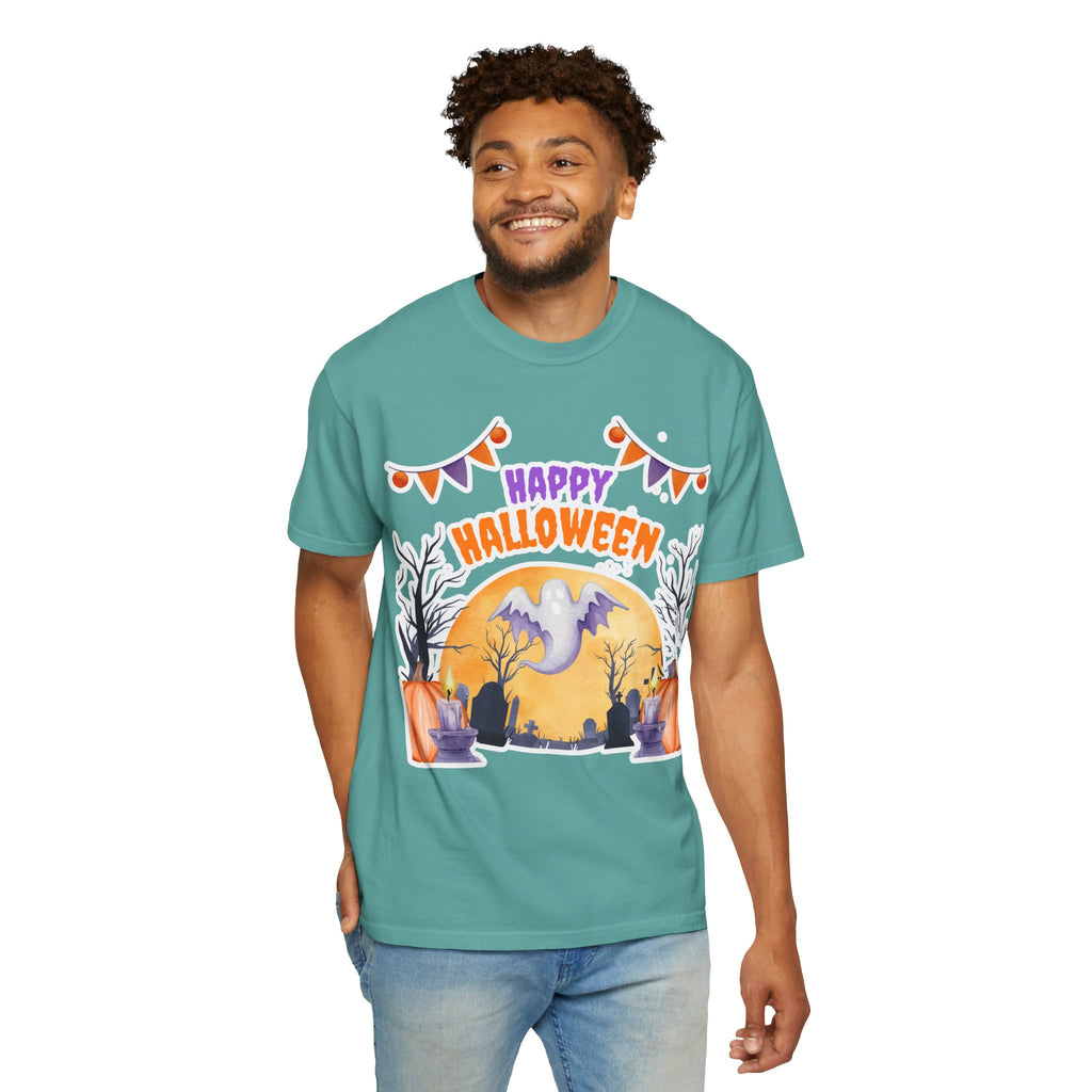 Happy Halloween T-Shirt — Ghost & Pumpkin Halloween Tee
