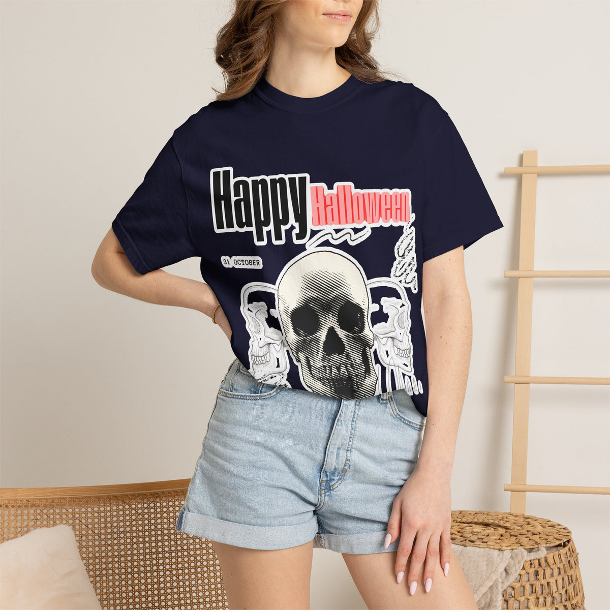 Happy Halloween Skull T-Shirt — Graphic Halloween Tee