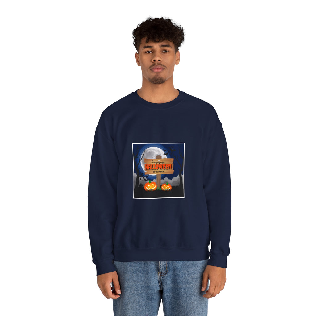 Halloween Crewneck Sweatshirt - Spooky Night Pumpkins Design