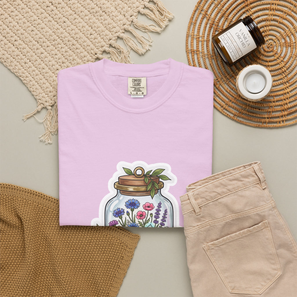 Terrarium Floral T-Shirt — "The Wild Terrarium" Botanical Jar Tee