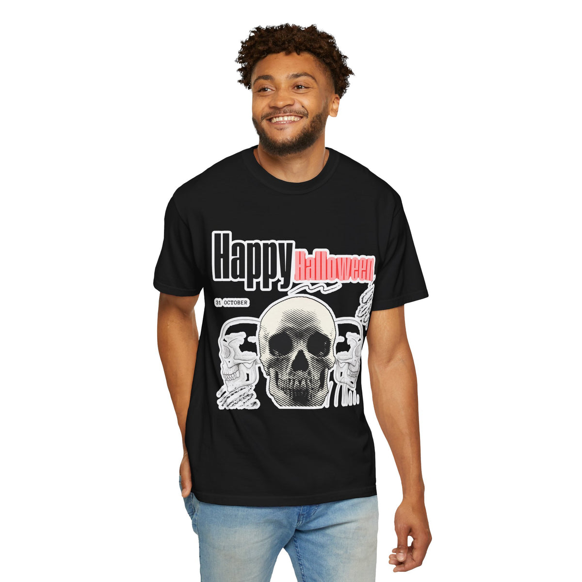 Happy Halloween Skull T-Shirt — Graphic Halloween Tee