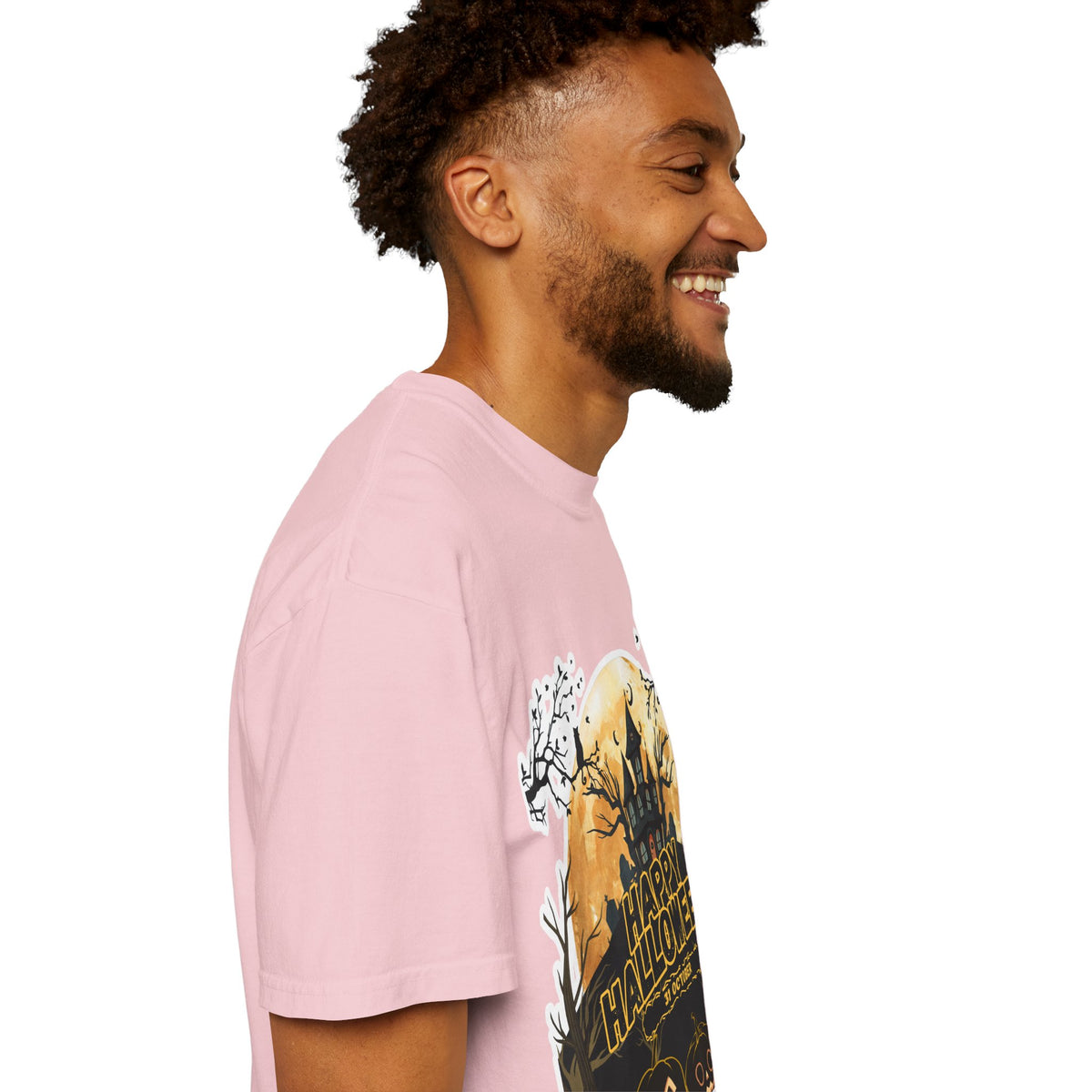Halloween Haunted House T-Shirt — "Happy Halloween" Pumpkin Graphic Tee