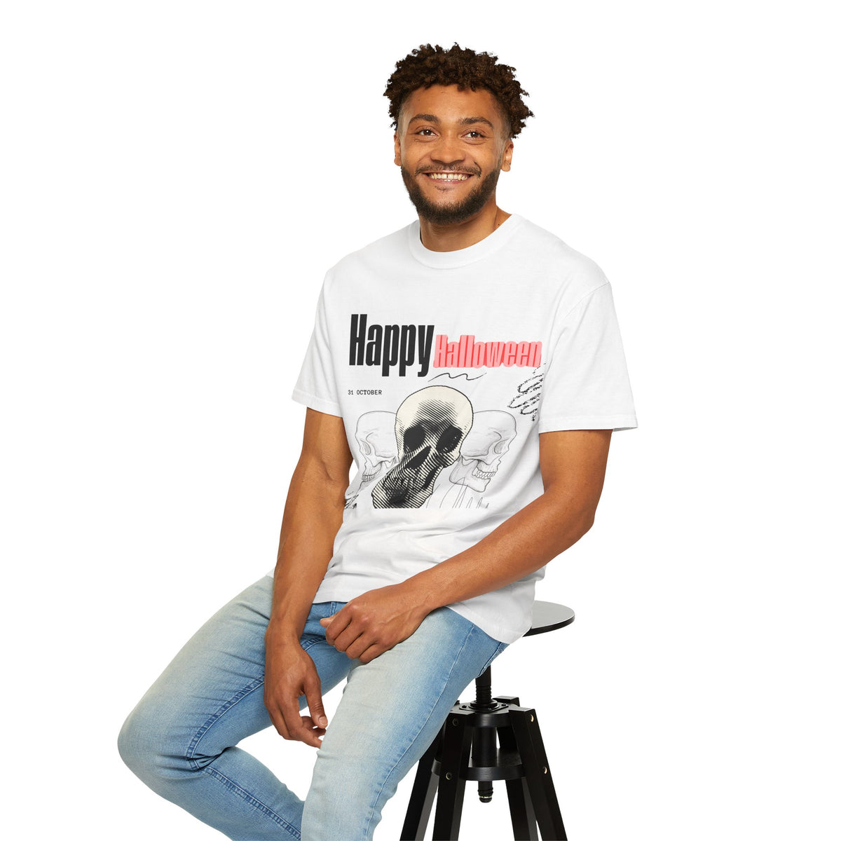 Happy Halloween Skull T-Shirt — Graphic Halloween Tee