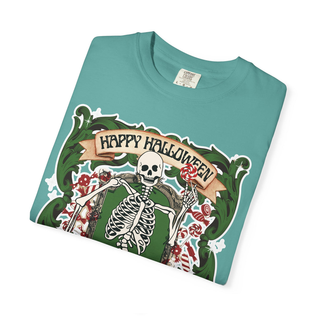 Happy Halloween Skeleton T-Shirt — Vintage Trick or Treat Graphic Tee