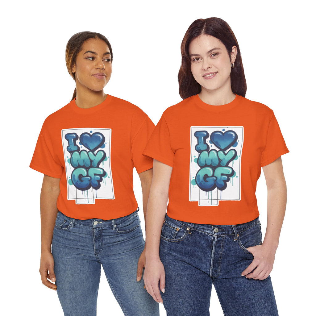 I LOVE My GF T-Shirt — Cute Blue Graffiti Love Tee for Girlfriend Gifts