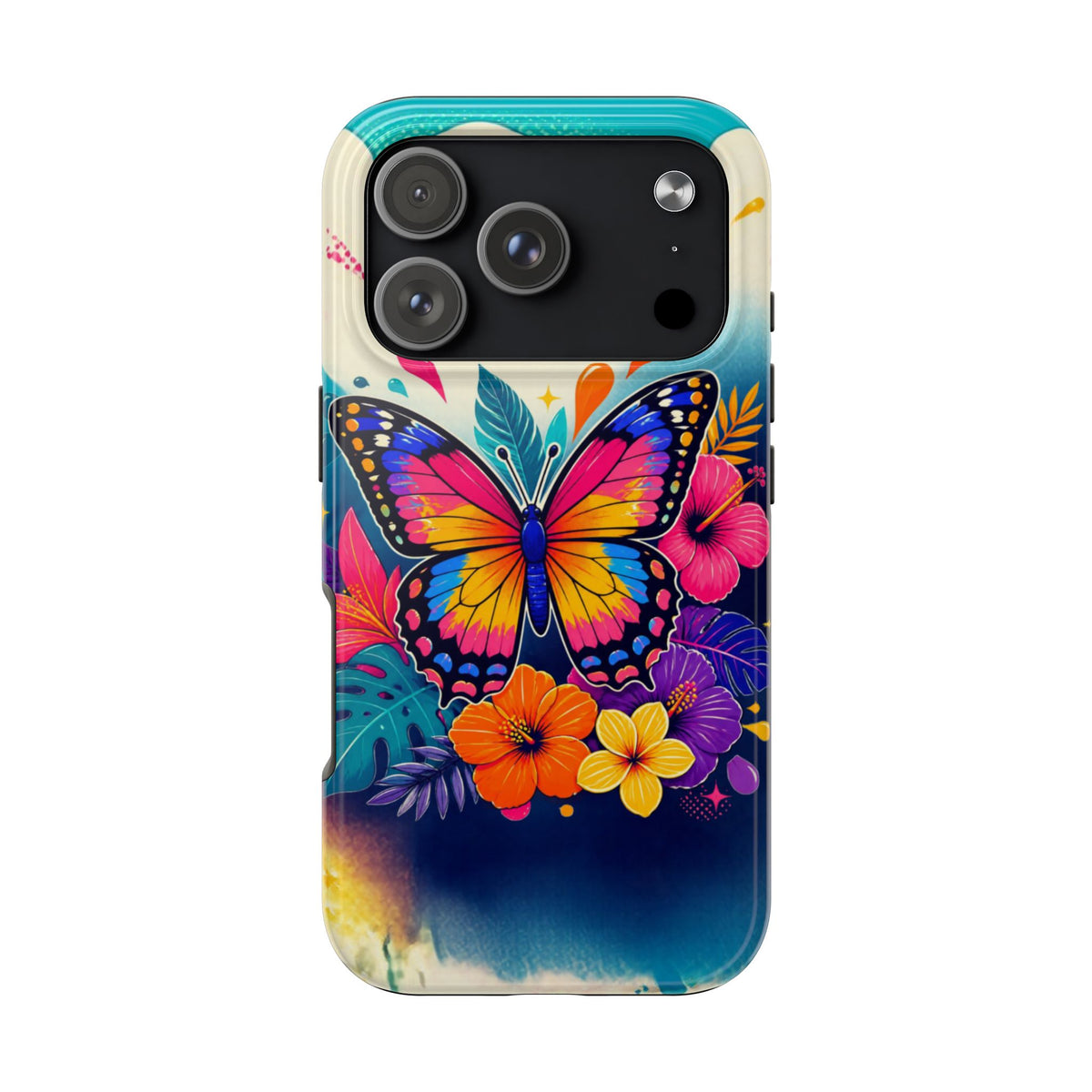 Butterfly Floral Tough Phone Case — Colorful Protective Phone Cover