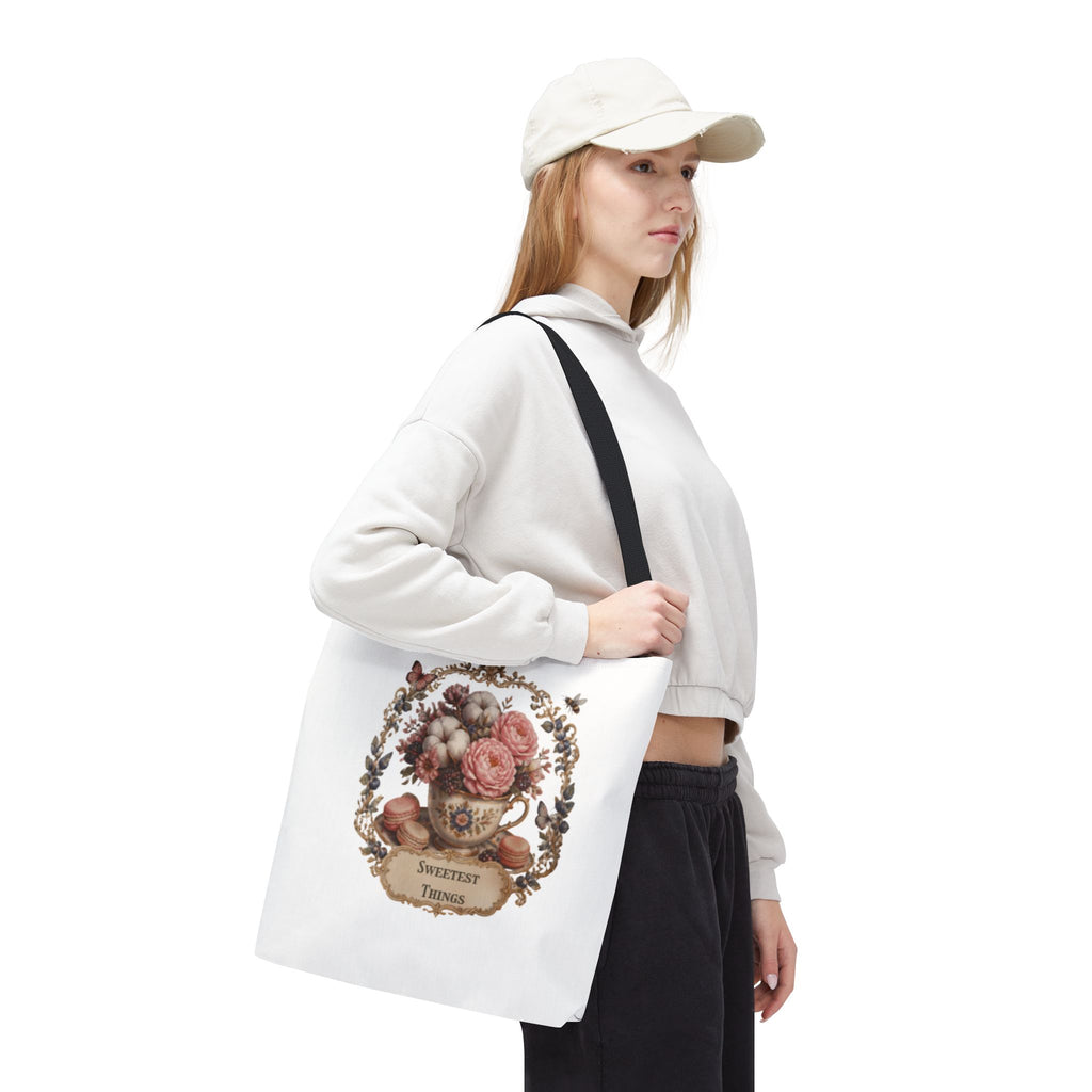 Vintage Floral Bouquet Tote — "Sweetest Things" Canvas Bag