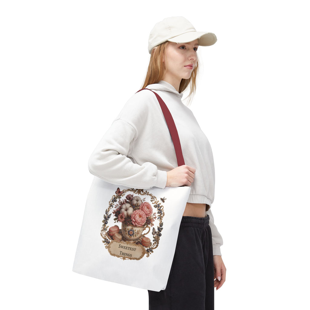 Vintage Floral Bouquet Tote — "Sweetest Things" Canvas Bag