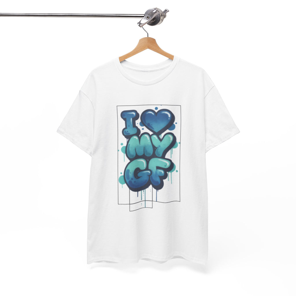I LOVE My GF T-Shirt — Cute Blue Graffiti Love Tee for Girlfriend Gifts