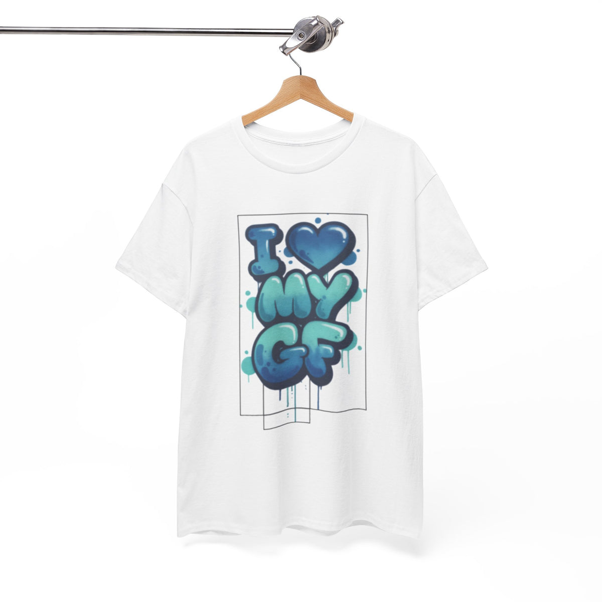 I LOVE My GF T-Shirt — Cute Blue Graffiti Love Tee for Girlfriend Gifts
