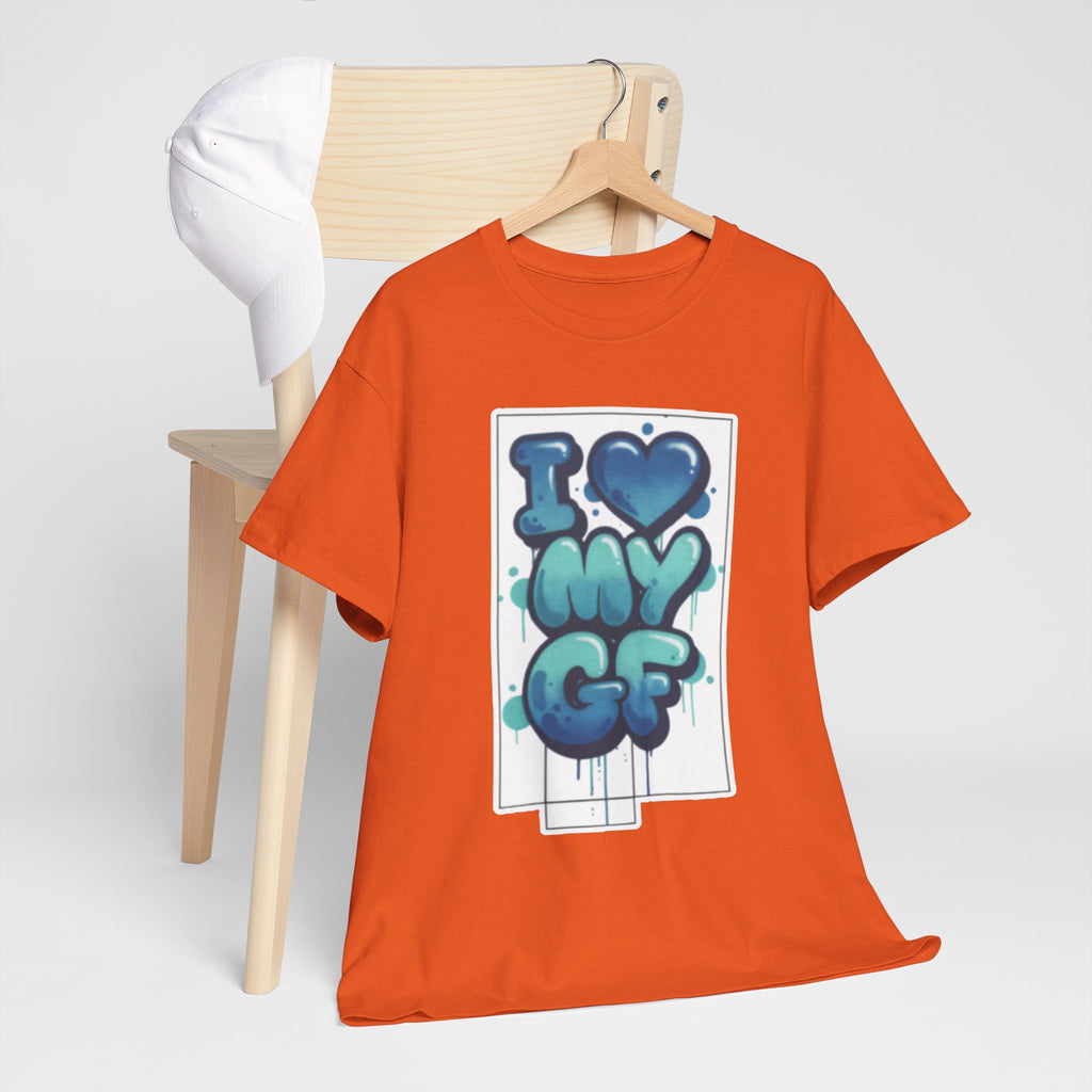 I LOVE My GF T-Shirt — Cute Blue Graffiti Love Tee for Girlfriend Gifts