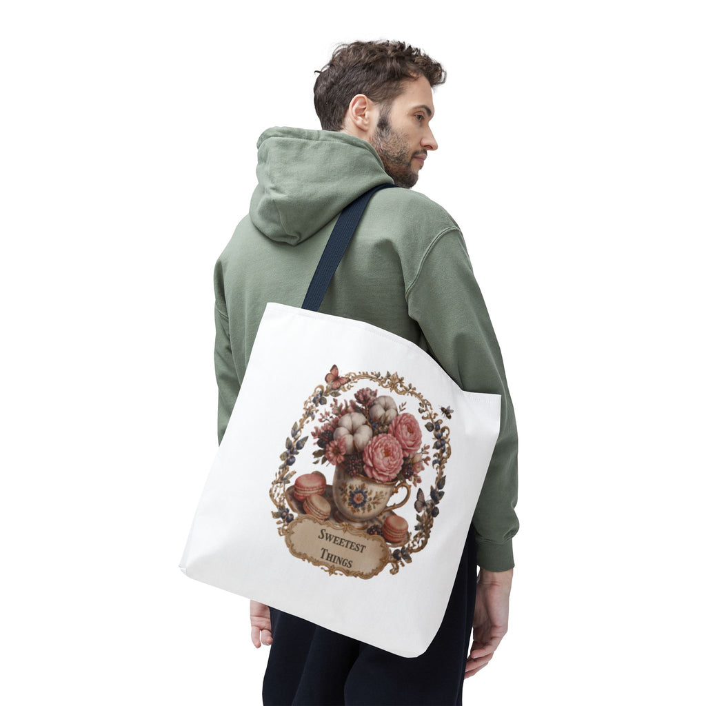 Vintage Floral Bouquet Tote — "Sweetest Things" Canvas Bag