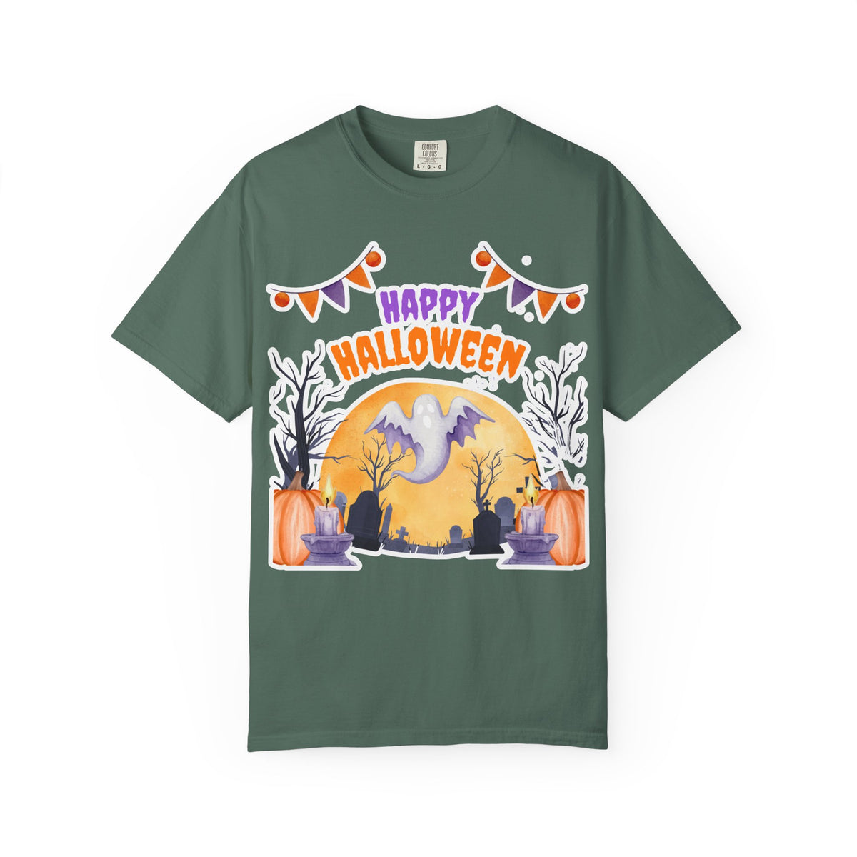 Happy Halloween T-Shirt — Ghost & Pumpkin Halloween Tee