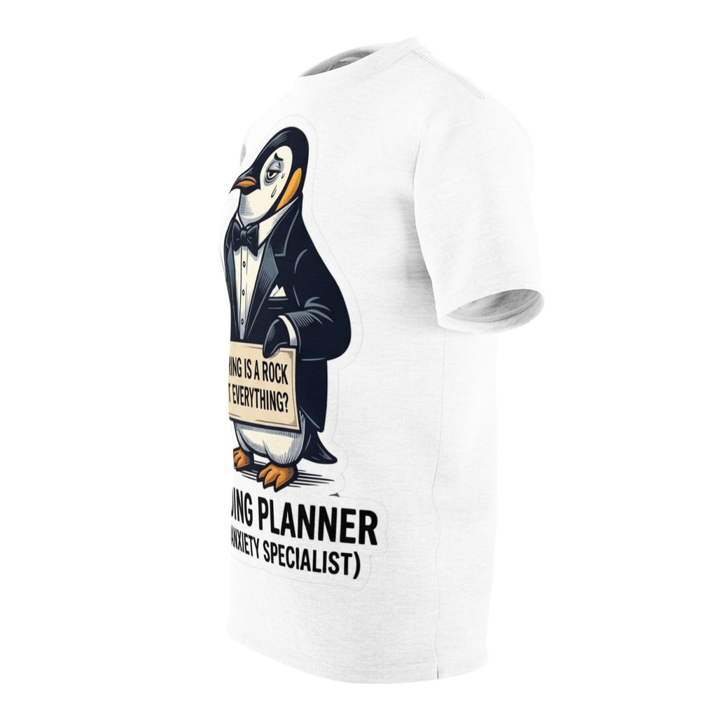 Wedding Planner T‑Shirt – “The Ring Is a Rock Isn’t Everything? (And Anxiety Specialist)”