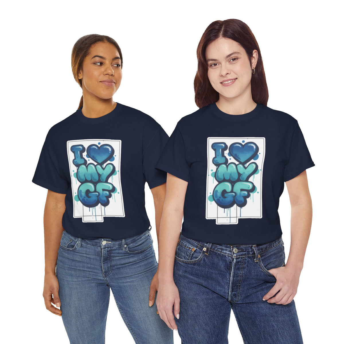 I LOVE My GF T-Shirt — Cute Blue Graffiti Love Tee for Girlfriend Gifts