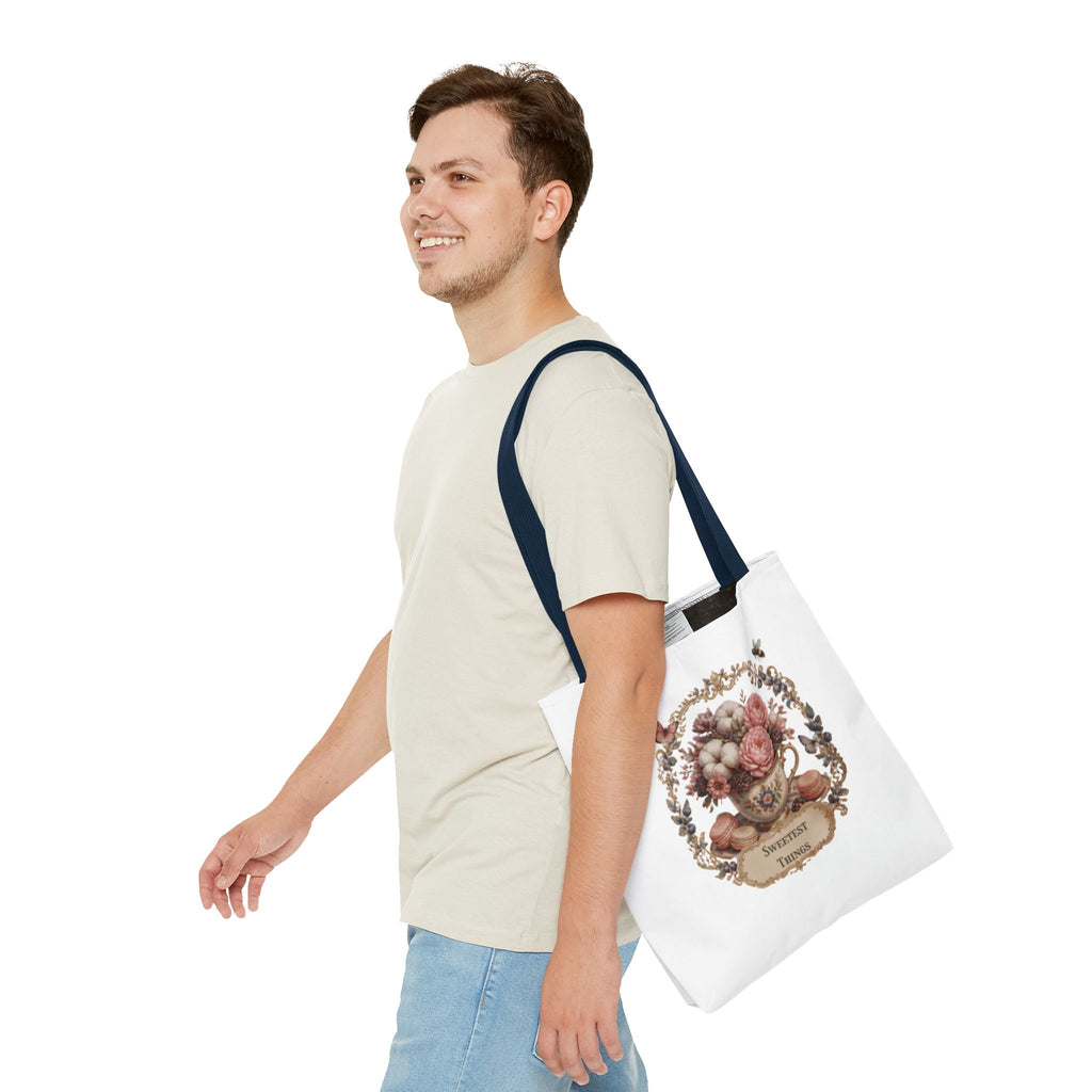 Vintage Floral Bouquet Tote — "Sweetest Things" Canvas Bag