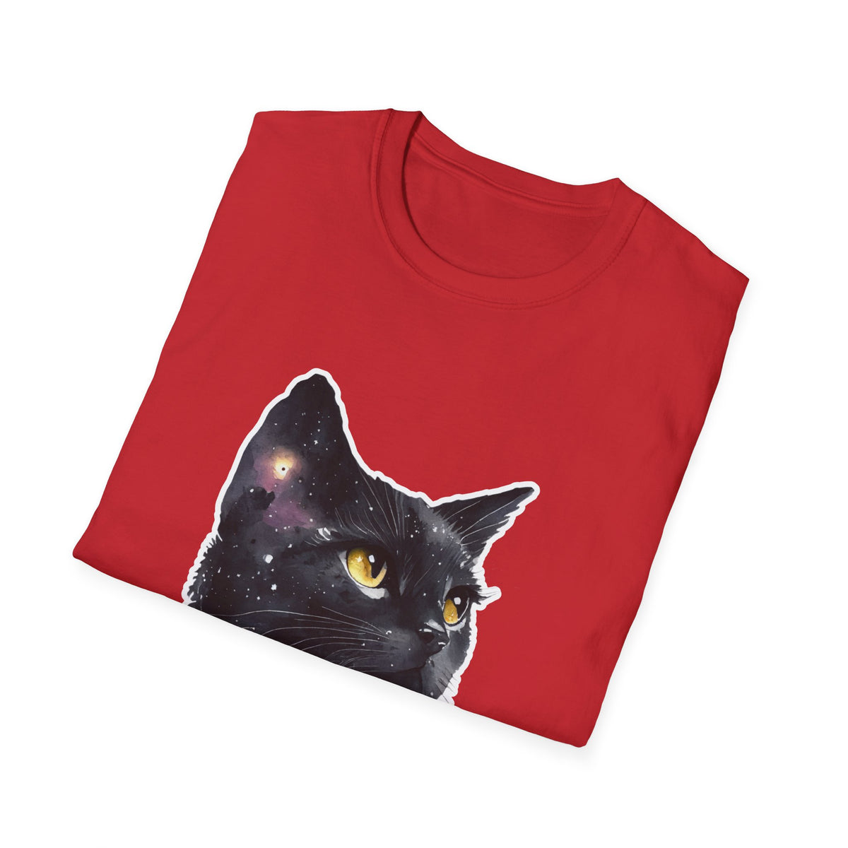 Galaxy Black Cat T-Shirt — Cosmic Cat Portrait Tee