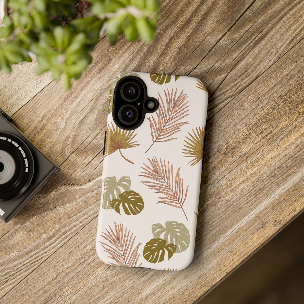 Tropical Palm Leaf Tough Phone Case — Botanical iPhone Protective Cover