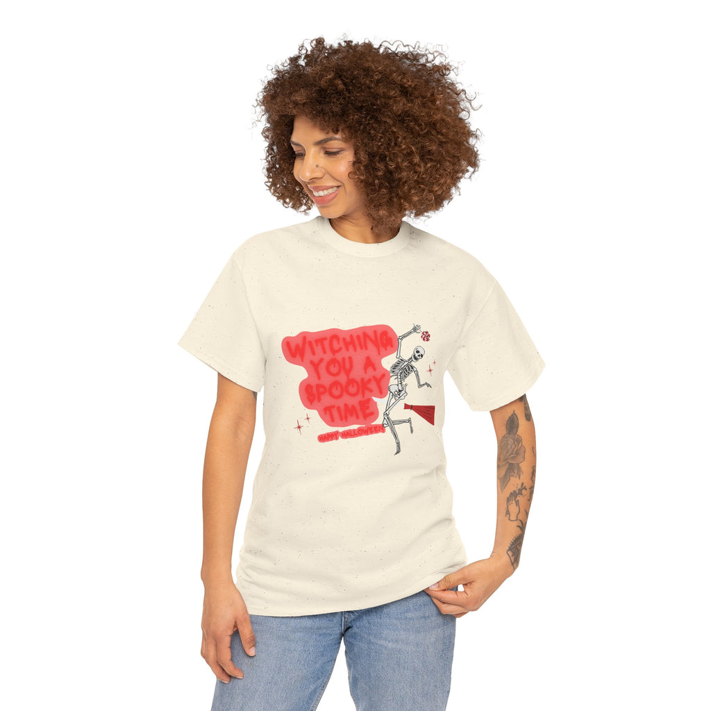 Skeleton 'Witching You a Spooky Time' Halloween T-Shirt